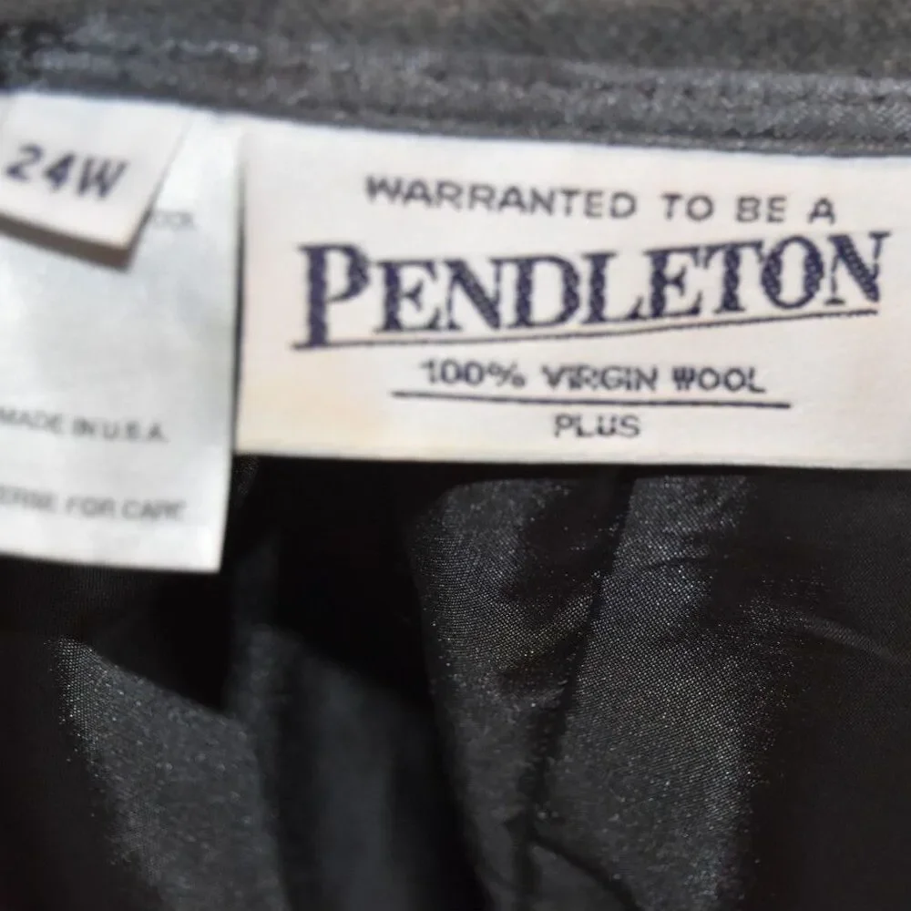 Vintage 80s Pendleton Plus Wool Lined Pencil Skirt Gray Size 2X 22W